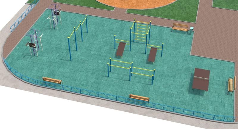 Проект спортивной площадки с столом теннисным в Екатеринбурге