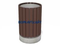 Урна деревянная круглая с бетонным основанием МАФ 1632 в Екатеринбурге