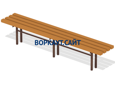 Двухметровая лавочка без спинки 2 м МАФ 1602 в Екатеринбурге