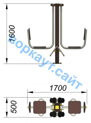 Уличный тренажер "Жим ногами горизонтальный " УТ 003 в Екатеринбурге