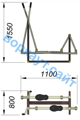 Уличный тренажер "Лыжник" УТ 008 в Екатеринбурге