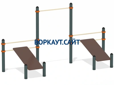 Воркаут с турником и двойной скамьей для пресса ВС-28 в Екатеринбурге
