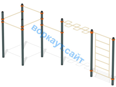 Воркаут турники с шведской стенкой и рукоходом  ВС-21 в Екатеринбурге