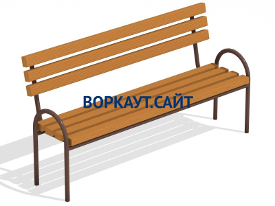 Парковая лавочка со спинкой МАФ 1605 в Екатеринбурге