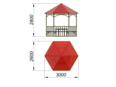 Беседка со столом и лавками МАФ 4121 в Екатеринбурге
