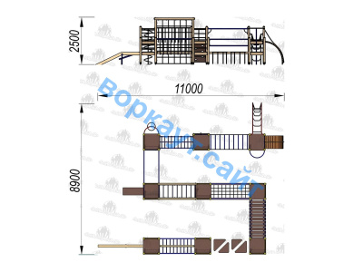 Детский спортивный комплекс Полоса препятствий ДСК 3116 в Екатеринбурге