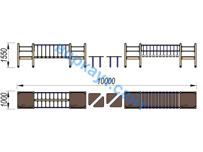 Детский спортивный комплекс Двойной мостик ДСК 3115 в Екатеринбурге