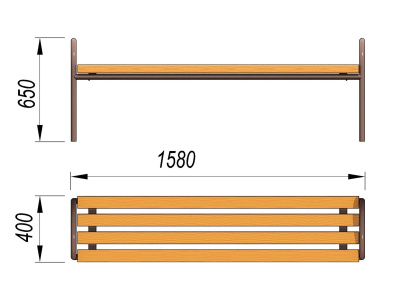 Лавочка парковая МАФ 1603 в Екатеринбурге