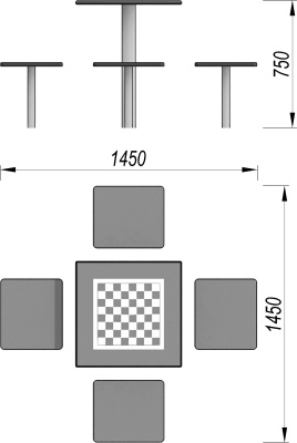 Шахматный стол МАФ 3516 в Екатеринбурге