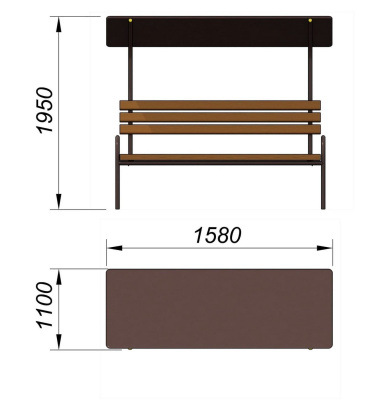 Лавочка под навесом МАФ 1607 в Екатеринбурге