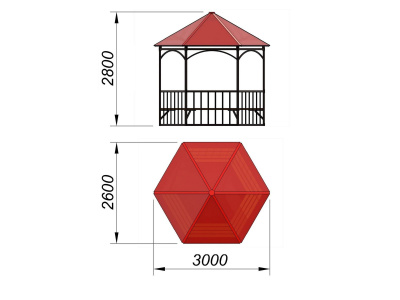 Беседка с лавками и полом МАФ 4122 в Екатеринбурге