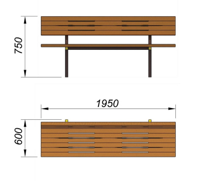 Диван уличный МАФ 1608 в Екатеринбурге