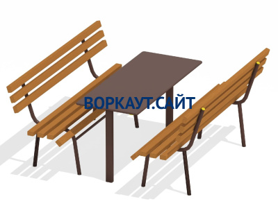 Дачный комплект из 2 лавочек и стола МАФ 1620 в Екатеринбурге