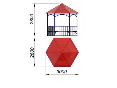 Беседка с лавками МАФ 4120 в Екатеринбурге