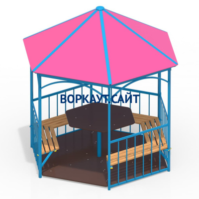 Беседка со столом, лавками и полом МАФ 4123 в Екатеринбурге